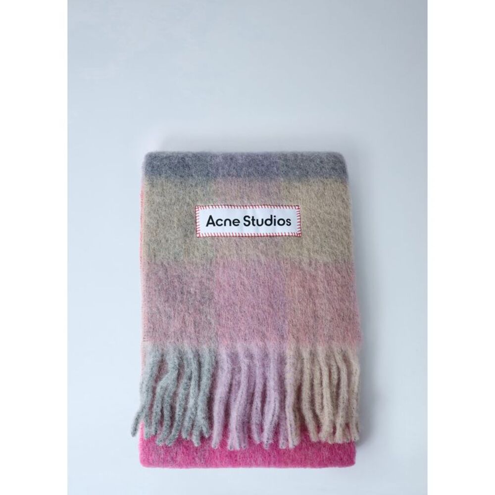 Acne Studios Women Logo Patch Check Scarf